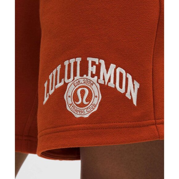Lululemon Scuba Mid-Rise Oversized Shorts 7" Autumn Rust/Light Ivory Size S - Picture 5 of 6